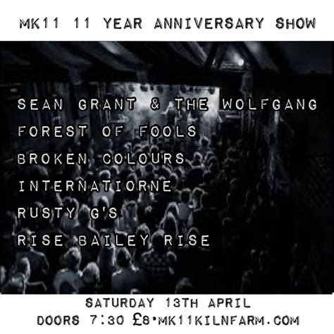 Sean Grant & The Wolfgang | forest of fools | Broken Colours | Rusty Gs ...