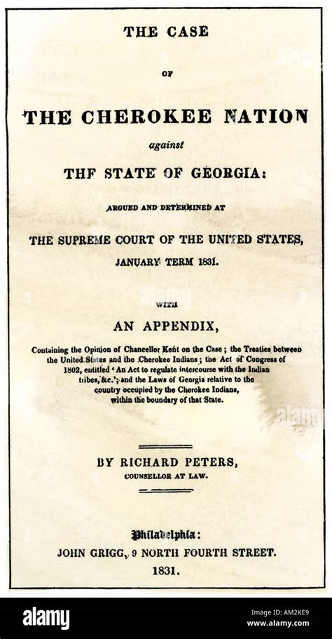 Title page of US Supreme Court document Cherokee Nation v State of ...