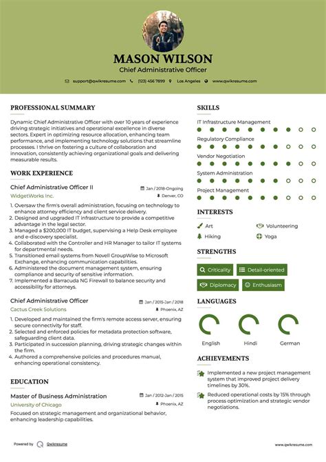 10+ Chief Administrative Officer Resume Samples & Templates for 2025