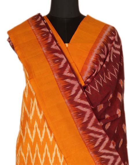 3pc Yellow handwoven dress material pochampally ikkat – GoSwadeshi