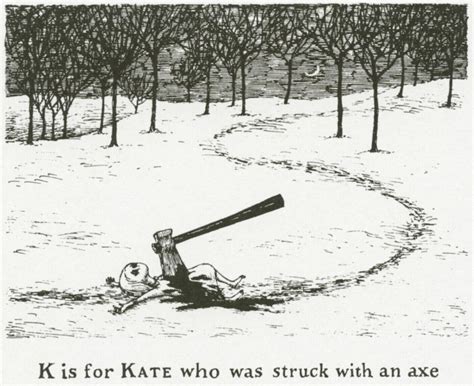 Edward Gorey illustration K IS FOR KATE Gashlycrumb Tinies macabre art ...