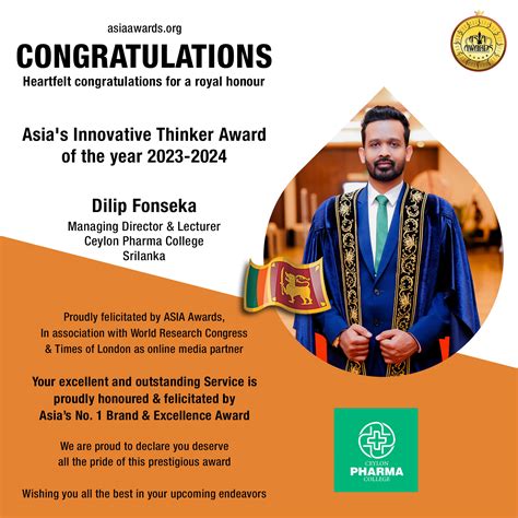 Dilip Fonseka has bagged Asia's Innovative Thinker Award