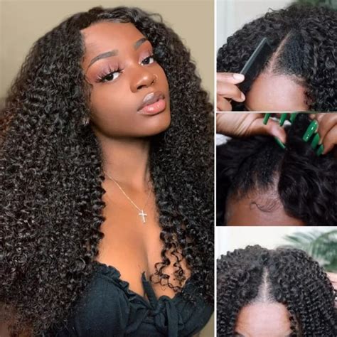 UNice Beginner Friendly V Part Kinky Curl Wig Upgrade U Part Human Hair Wig