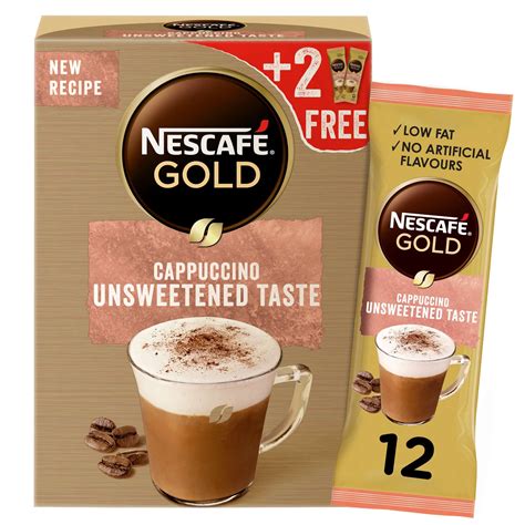 Buy Nescafe Gold Cappuccino Unsweetened Coffee Mix Sachet, 14.2G (10+2 ...