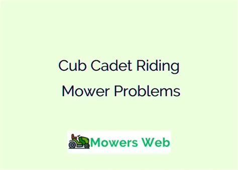 Image result for Cub Cadet Mower Starting Problems