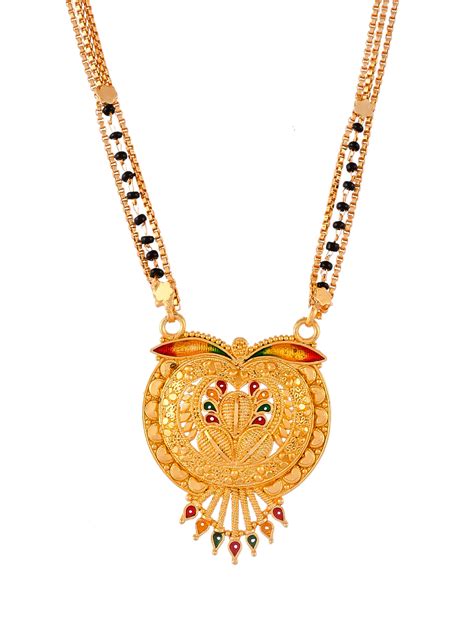 Buy Namsita Black Beads Gold Plated Mangalsutra for Women Online at ...