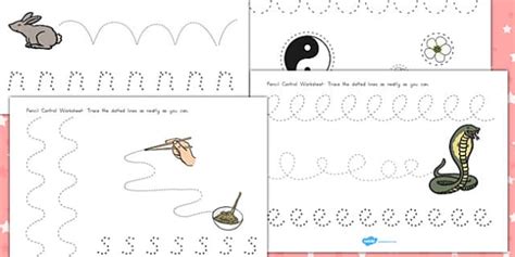 Chinese New Year Pencil Control Path Worksheets - Twinkl