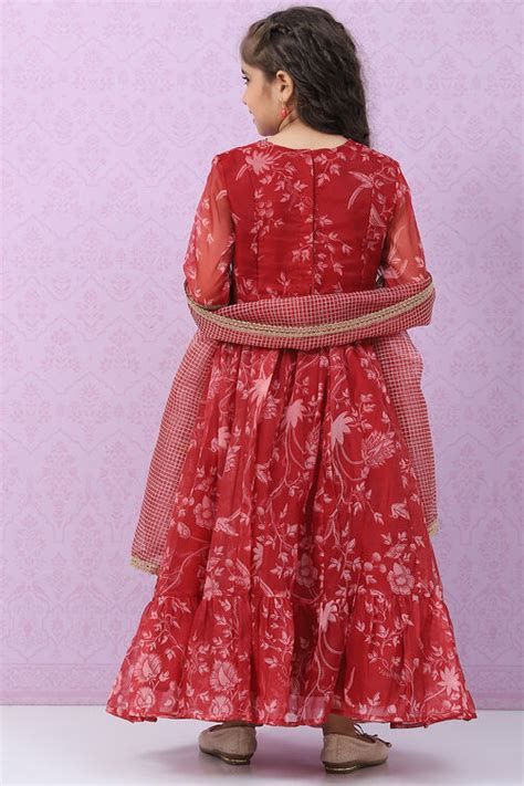 Red Art Silk Lehenga Set