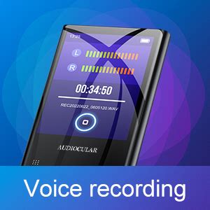 AUDIOCULAR M21 32GB Portable Mp3 Music Player with Bluetooth, 2.4” LCD ...