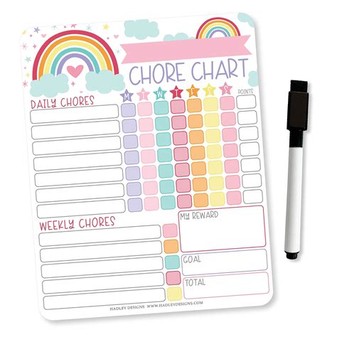 Buy Rainbow Chores Chart for Kids - Reward Chart for Kids, Magnetic ...
