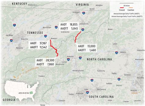 Bordering Cities Of North Carolina Tennessee Map