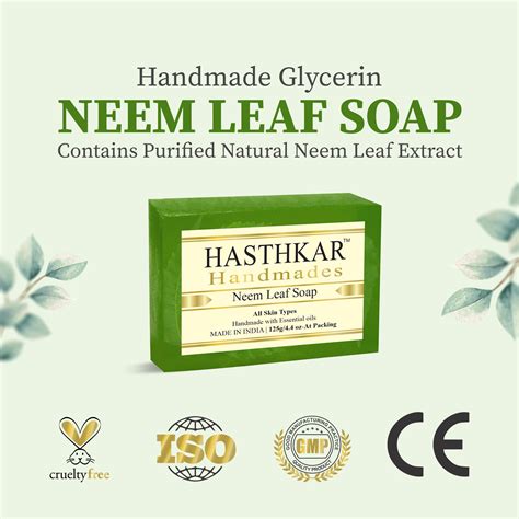 Hasthkar Handmades Glycerine Natural Neem Leaf Soap - 125gm ...