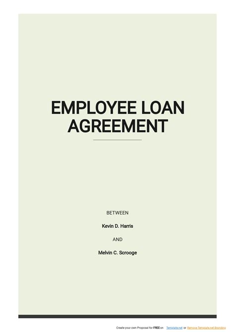 Free Simple Employee Loan Agreement Template
