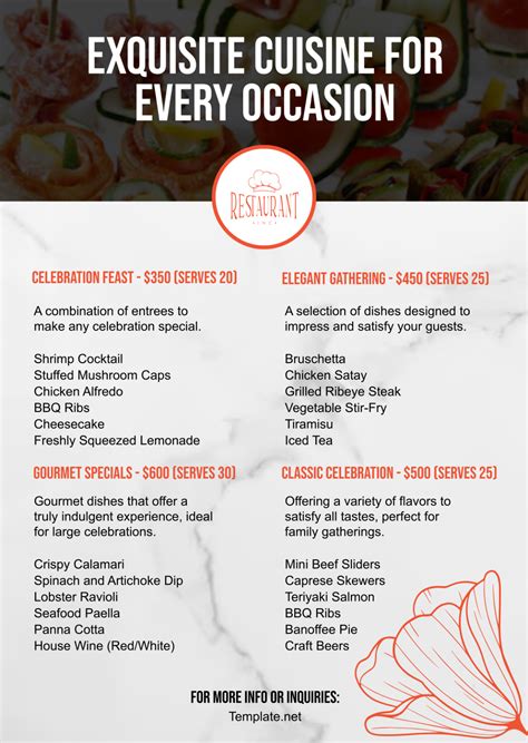 Catering Menu 的图像结果