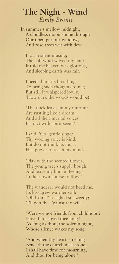 The Night-Wind by Emily Brontë