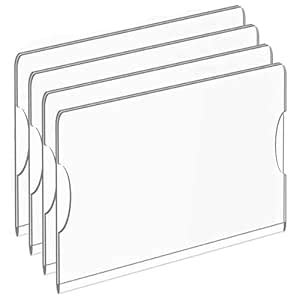 Parikshit Sublimation 4x3 4pcs Acrylic Name Plate Holder for Office ...