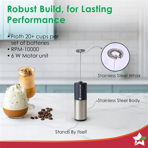 Wonderchef Regalia Milk Frother | Rich and Creamy Froth in Seconds | S