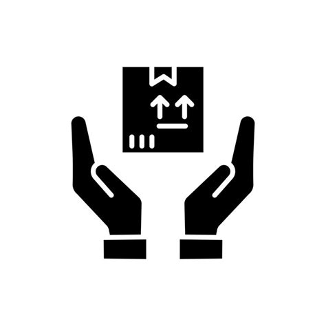 Safe delivery icon set box and parcel vector symbol in a black filled ...