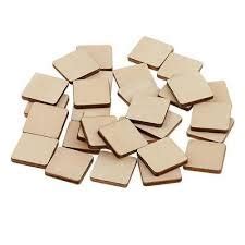 Bhaiji Enterprises Wooden Square Shape Pieces (3 x 3 cm) : Amazon.in ...