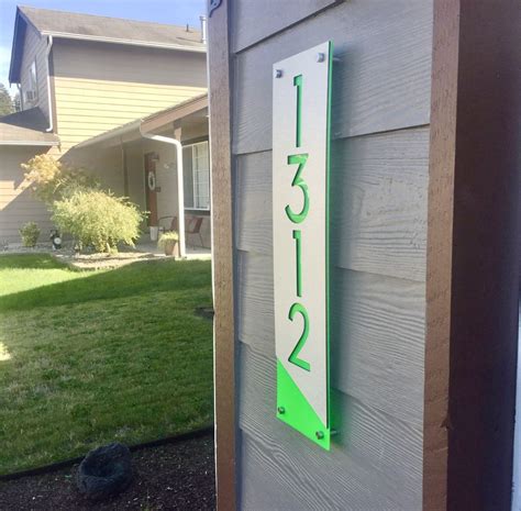 Modern house numbers alucobond with wood contemporary home address sign ...