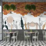 Wallpaper for Restaurant Wall - Brick Wall - Magicdecor®