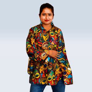 AWWRAT Women Graphic Print Casual Multicolor Shirt - Buy AWWRAT Women ...