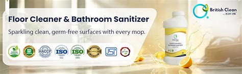 British Clean Floor Cleaner & Bathroom Sanitizer (Concentrate), 5 Litre ...