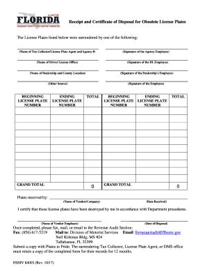 Fillable Online Receipt and Certificate of Disposal for Obsolete ...