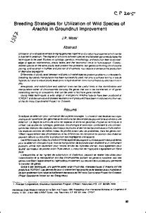 Breeding Strategies for Utilization of Wild Species of Arachis in ...
