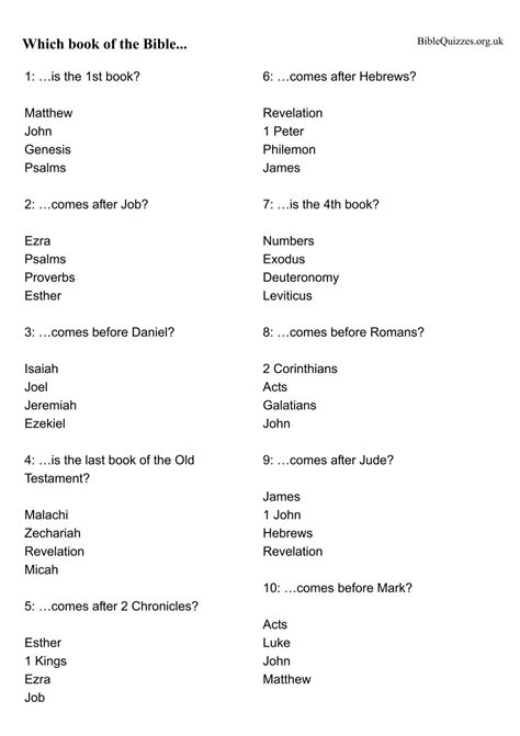 Bible Trivia Questions And Answers Printable - prntbl ...