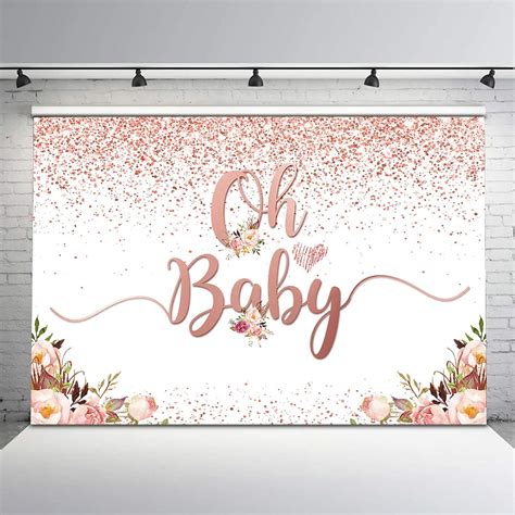 Avezano Rose Gold Baby Shower Backdrop Oh Baby India | Ubuy