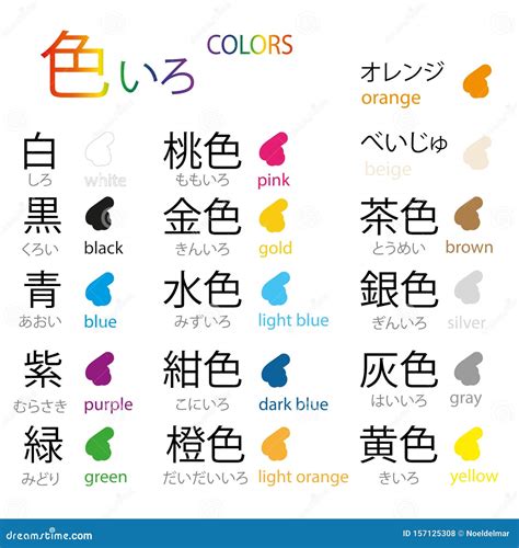 Colors in Japanese Vector Art Stock Illustration - Illustration of ...