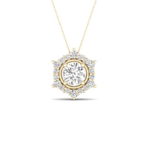3/4 ctw Hexagonal Halo Pendant