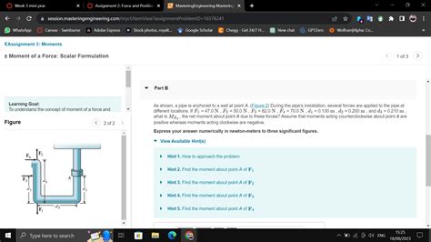 Solved As shown, a pipe is anchored to a wall at point A. | Chegg.com