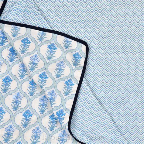 Jaal Darbar Blue Single Bed Dohar Blanket – JaipurFabric®
