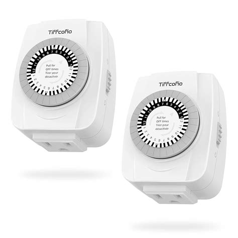 TiFFCOFiO Indoor Mechanical Outlet Timer, 3 Prong Timers for Electrical ...