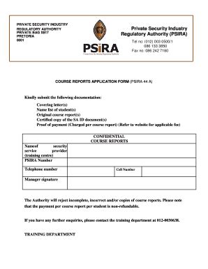 2013 Form ZA PSIRA 44 A Fill Online, Printable, Fillable, Blank - pdfFiller