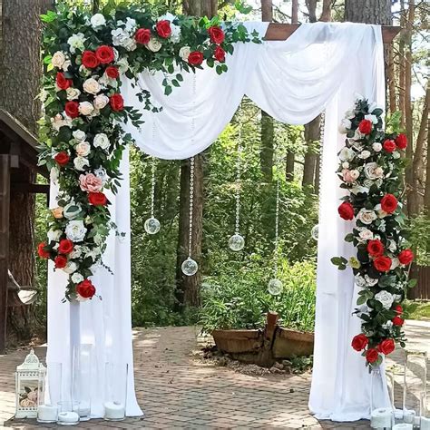 Amazon.com: PATYDEST 20FT Arch Drapes White Wedding Arch Draping Fabric ...