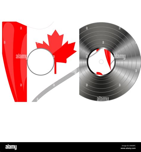 Red grunge rubber stamp with the canadian flag and the name of Canada ...