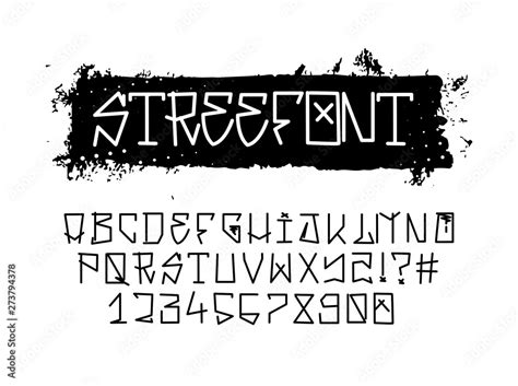 Street font, graffiti alphabet. Vector Handwritten typography. Urban ...