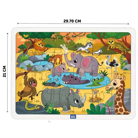 Wild Safari Animal wooden Puzzle | 35 Pieces Animal wooden Puzzle ...
