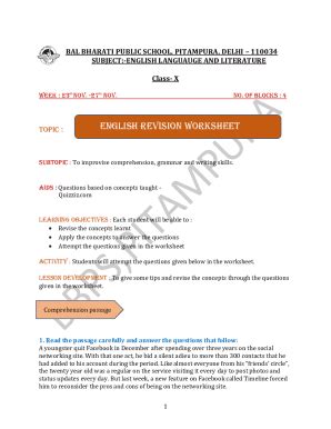 Fillable Online Worksheets / Assignments Fax Email Print - pdfFiller