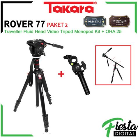 Jual Takara ROVER 77 Paket 2 Traveller Fluid Head Video Tripod Monopod ...