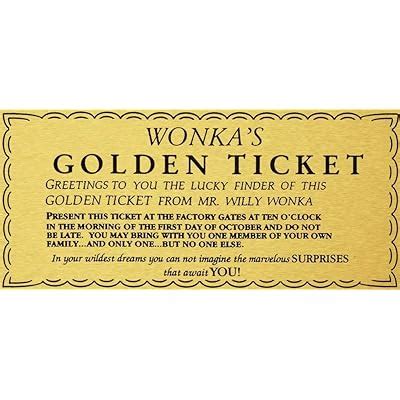 NNHG Buy Willy Wonka Golden Ticket Metal Sign Online India | Ubuy