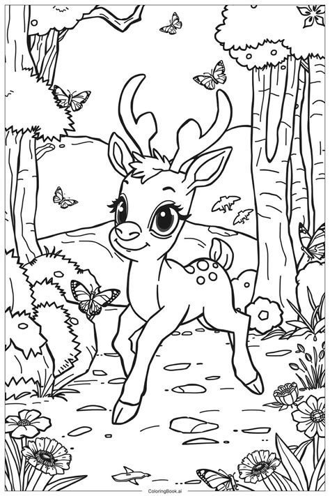 baby reindeer Coloring Page (Free PDF&PNG Printable)