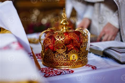 Crown for Wedding in Orthodox church gold 17659651 Stock Photo at Vecteezy