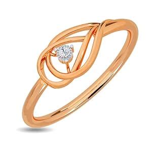 KISNA 14K Rose SI Real Diamond Gold Ring for Women | Heart Rivka S7 ...