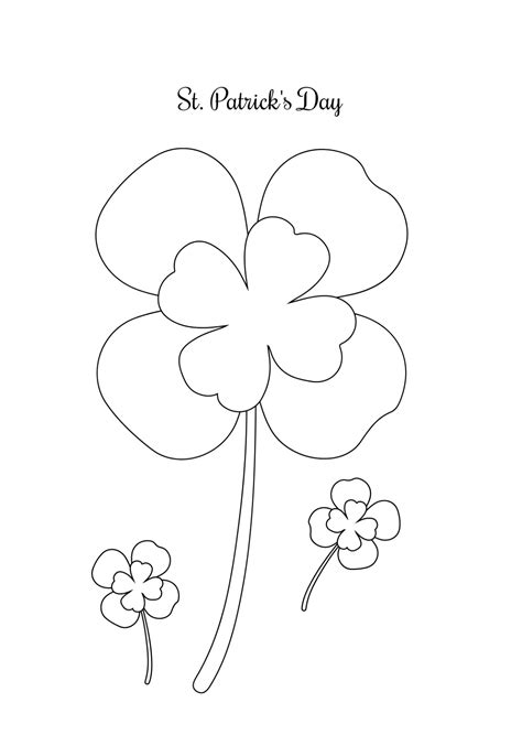 Free St. Patrick's Day Four-Leaf Clover Drawing Template to Edit Online