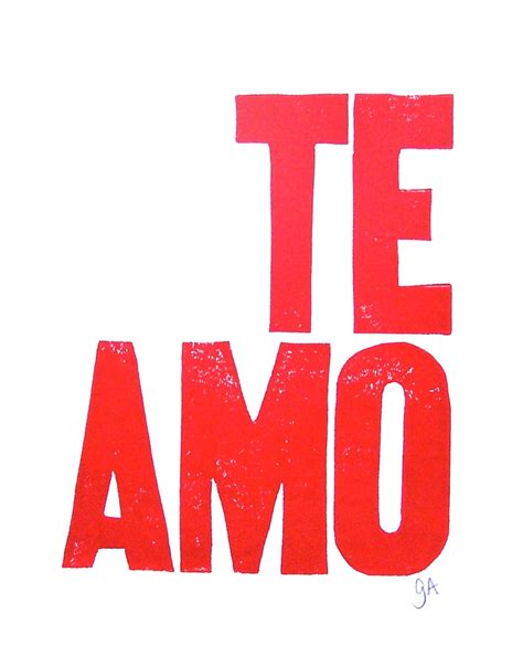 Te Amo Means I Love You - Red Letterpress 8x10 Typography Valentine ...