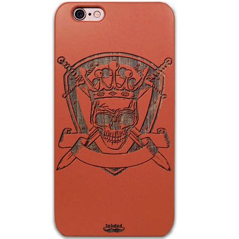 Inkad Apple iPhone 6 / 6s Pure Maple Wood in Swords & Skull ...